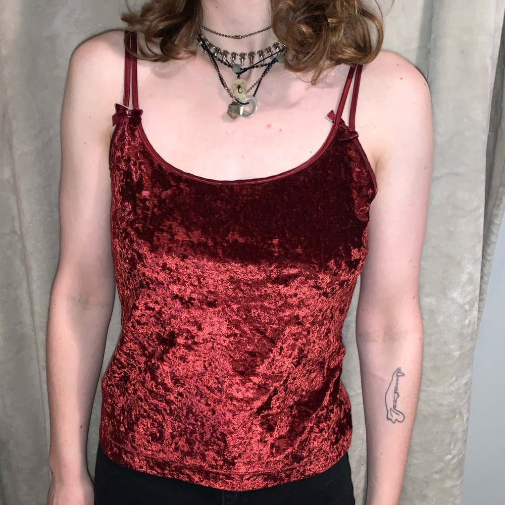 Velvety Tank top with Bows